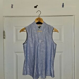 jamie sadock Lavender Shimmer Sleeveless Notch-Collar Tank